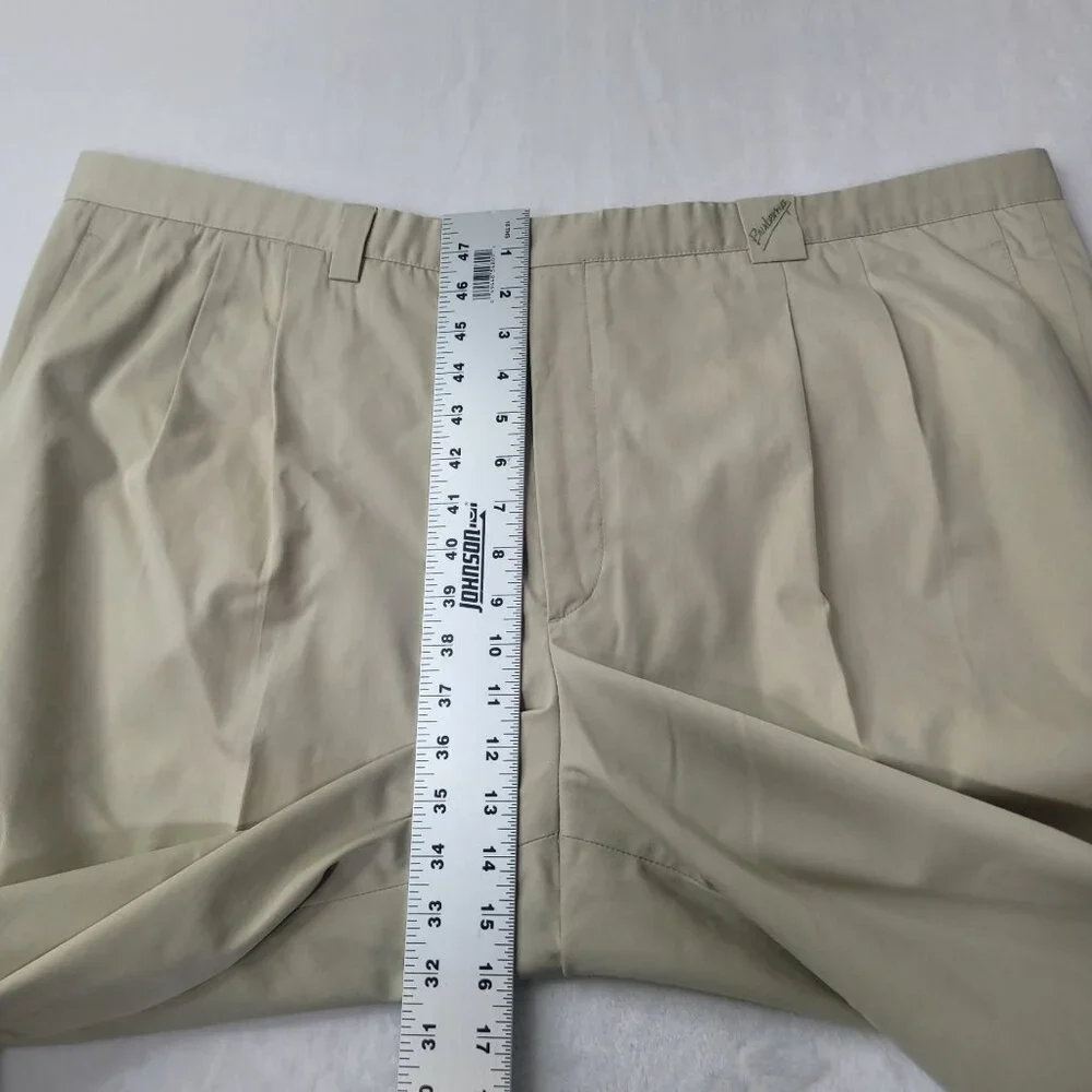 VTG Burberrys Leisure Men's Beige Pleated Chino Pants Talla 60 US Size 44x27 - Picture 7 of 11
